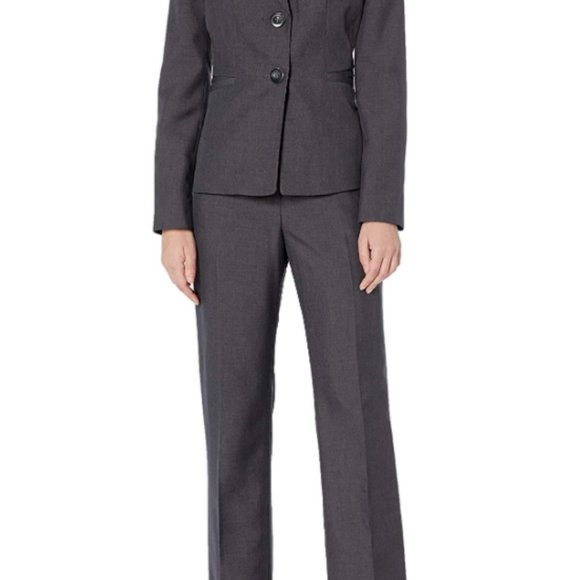 Le Suit Women's 2 Button Notch Collar Pant Suit - Picture 1 of 3